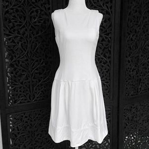 White House | Black Market White Drop Waist Dress